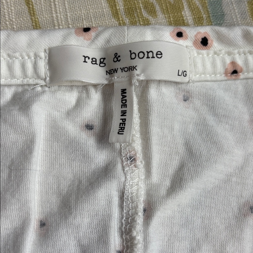 Rag & Bone white Tee with Florettes L NWOT - Picture 3 of 5